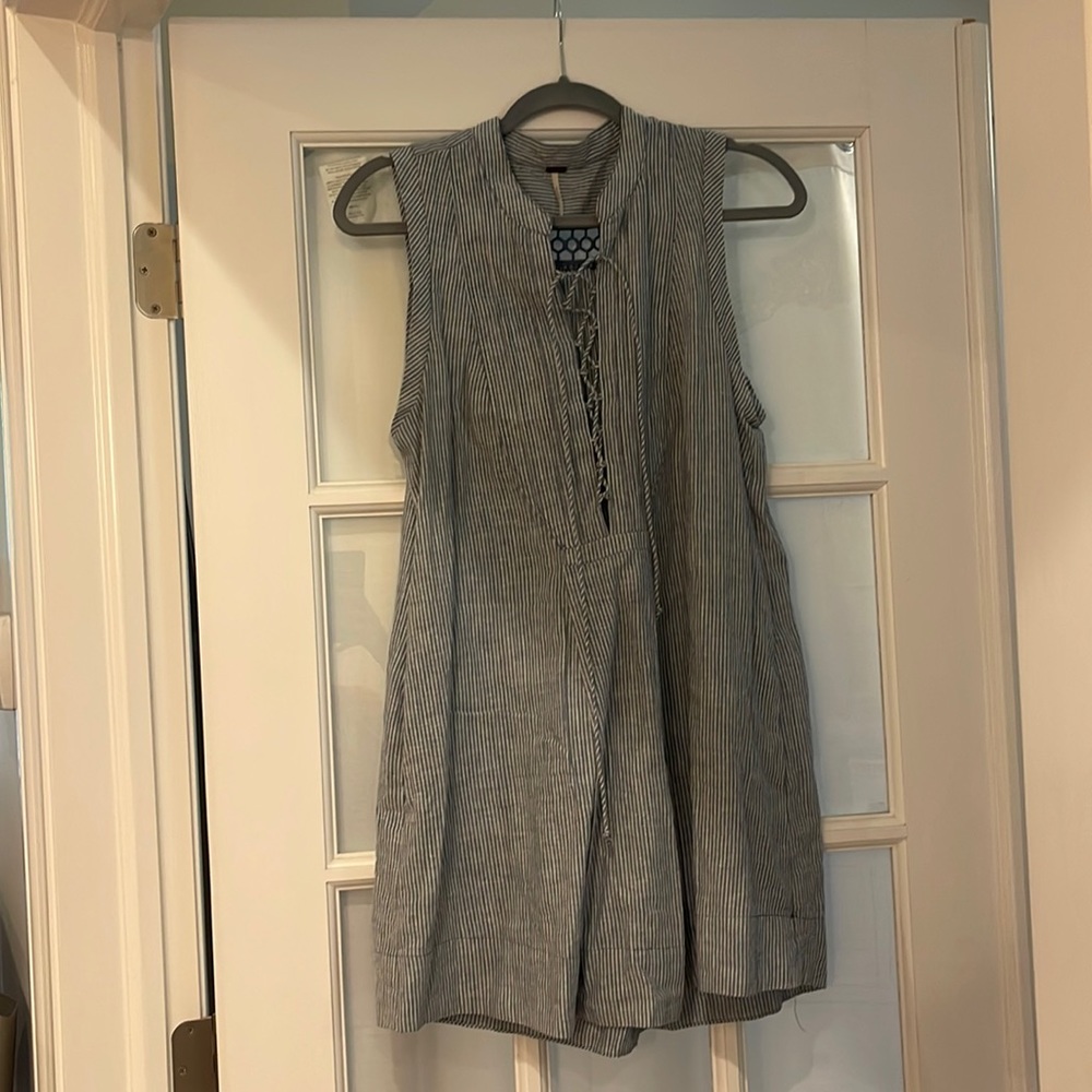 Free people blue and white striped tunic Xs
